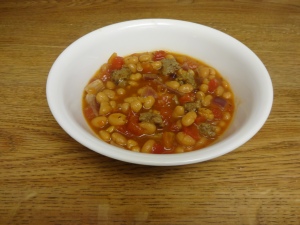 Bowl of bean burger stew